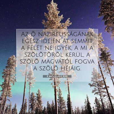 Picture 07 - 4 Mózes 6:4 KAR - Az õ nazireusságának egész idején át semmit - Bible Verse Picture