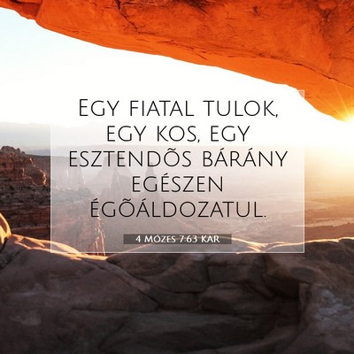 Picture 07 - 4 Mózes 7:63 KAR - Egy fiatal tulok, egy kos, egy esztendõs - Bible Verse Picture