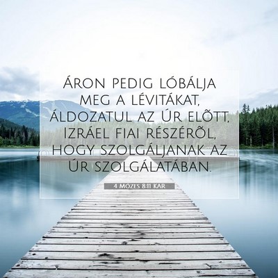 Picture 07 - 4 Mózes 8:11 KAR - Áron pedig lóbálja meg a lévitákat, - Bible Verse Picture