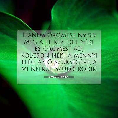 Picture 07 - 5 Mózes 15:8 KAR - Hanem örömest nyisd meg a te kezedet néki, és - Bible Verse Picture