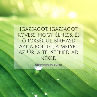 Picture 07 - 5 Mózes 16:20 KAR - Igazságot, igazságot kövess, hogy élhess, és - Bible Verse Picture