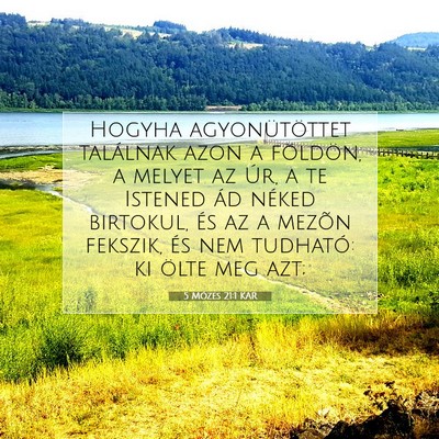 Picture 07 - 5 Mózes 21:1 KAR - Hogyha agyonütöttet találnak azon a földön, - Bible Verse Picture