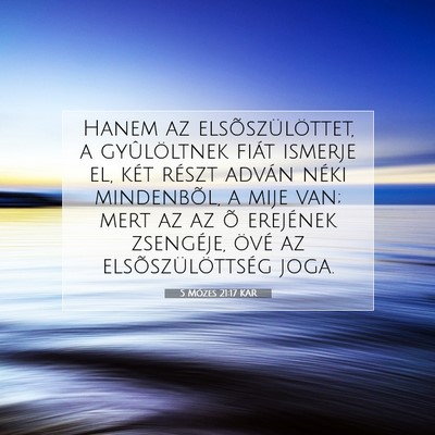 Picture 07 - 5 Mózes 21:17 KAR - Hanem az elsõszülöttet, a gyûlöltnek fiát - Bible Verse Picture