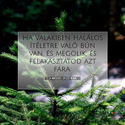 Picture 07 - 5 Mózes 21:22 KAR - Ha valakiben halálos ítéletre való bûn van, - Bible Verse Picture
