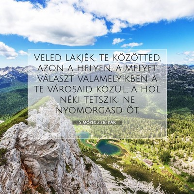 Picture 07 - 5 Mózes 23:16 KAR - Veled lakjék, te közötted, azon a helyen, a - Bible Verse Picture