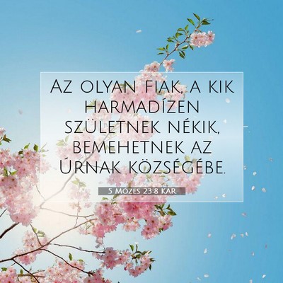 Picture 07 - 5 Mózes 23:8 KAR - Az olyan fiak, a kik harmadízen születnek - Bible Verse Picture