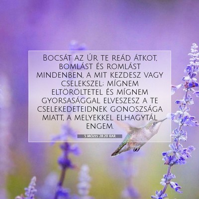 Picture 07 - 5 Mózes 28:20 KAR - Bocsát az Úr te reád átkot, bomlást és - Bible Verse Picture