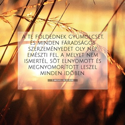 Picture 07 - 5 Mózes 28:33 KAR - A te földednek gyümölcsét, és minden - Bible Verse Picture