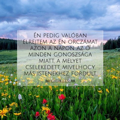 Picture 07 - 5 Mózes 31:18 KAR - Én pedig valóban elrejtem az én orczámat azon - Bible Verse Picture