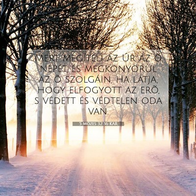 Picture 07 - 5 Mózes 32:36 KAR - Mert megítéli az Úr az õ népét, és - Bible Verse Picture