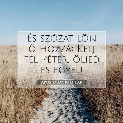 Picture 07 - Apostolok 10:13 KAR - És szózat lõn õ hozzá: Kelj fel Péter, - Bible Verse Picture