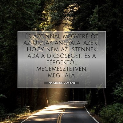 Picture 07 - Apostolok 12:23 KAR - És azonnal megveré õt az Úrnak angyala, - Bible Verse Picture