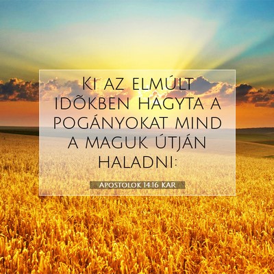 Picture 07 - Apostolok 14:16 KAR - Ki az elmúlt idõkben hagyta a pogányokat mind - Bible Verse Picture