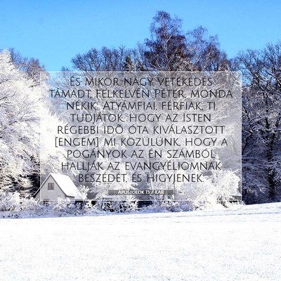 Picture 07 - Apostolok 15:7 KAR - És mikor nagy vetekedés támadt, felkelvén - Bible Verse Picture