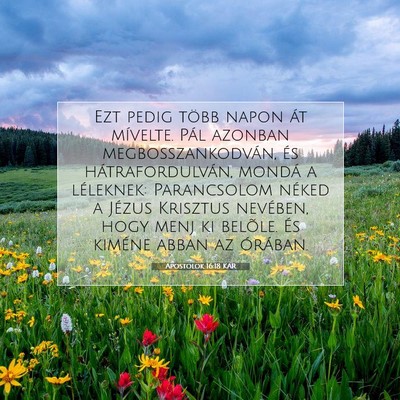 Picture 07 - Apostolok 16:18 KAR - Ezt pedig több napon át mívelte. Pál azonban - Bible Verse Picture