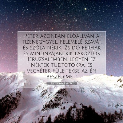 Picture 07 - Apostolok 2:14 KAR - Péter azonban elõállván a tizenegygyel, - Bible Verse Picture
