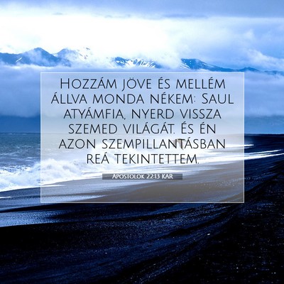 Picture 07 - Apostolok 22:13 KAR - Hozzám jöve és mellém állva monda nékem: - Bible Verse Picture