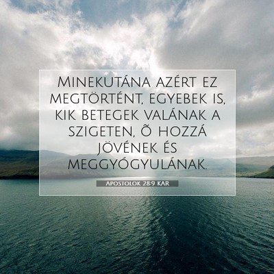 Picture 07 - Apostolok 28:9 KAR - Minekutána azért ez megtörtént, egyebek is, - Bible Verse Picture