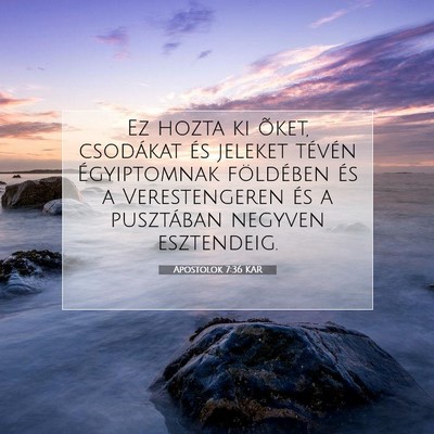 Picture 07 - Apostolok 7:36 KAR - Ez hozta ki õket, csodákat és jeleket tévén - Bible Verse Picture