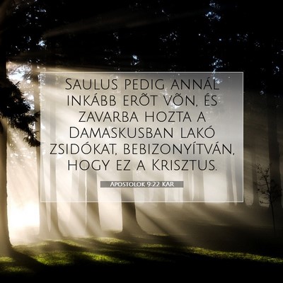 Picture 07 - Apostolok 9:22 KAR - Saulus pedig annál inkább erõt võn, és - Bible Verse Picture