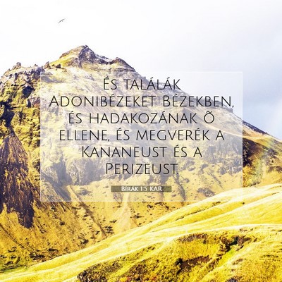 Picture 07 - Bírák 1:5 KAR - És találák Adonibézeket Bézekben, és - Bible Verse Picture
