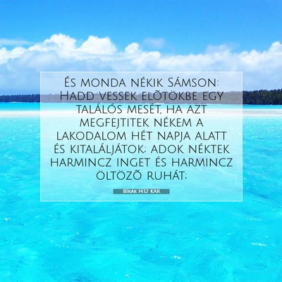 Picture 07 - Bírák 14:12 KAR - És monda nékik Sámson: Hadd vessek elõtökbe - Bible Verse Picture