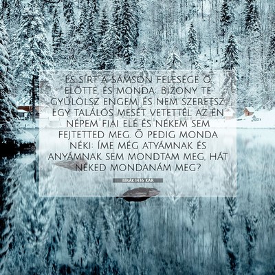 Picture 07 - Bírák 14:16 KAR - És sírt a Sámson felesége õ elõtte, és - Bible Verse Picture
