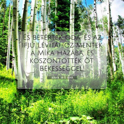 Picture 07 - Bírák 18:15 KAR - És betértek oda, és az ifjú Lévitához - Bible Verse Picture