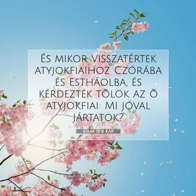 Picture 07 - Bírák 18:8 KAR - És mikor visszatértek atyjokfiaihoz Czórába - Bible Verse Picture