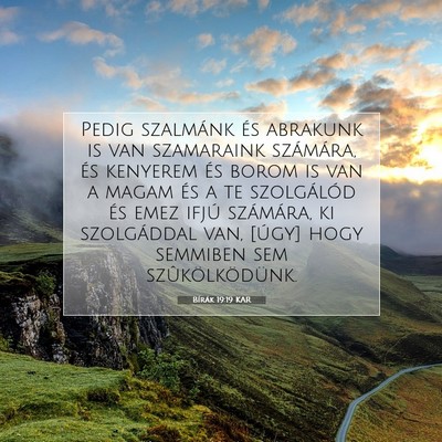 Picture 07 - Bírák 19:19 KAR - Pedig szalmánk és abrakunk is van szamaraink - Bible Verse Picture