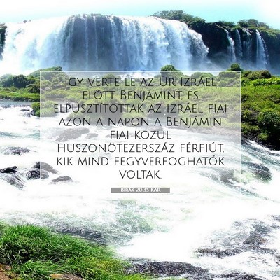 Picture 07 - Bírák 20:35 KAR - Így verte le az Úr Izráel elõtt Benjámint, - Bible Verse Picture