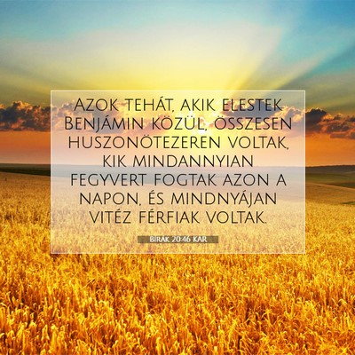 Picture 07 - Bírák 20:46 KAR - Azok tehát, akik elestek Benjámin közül, - Bible Verse Picture