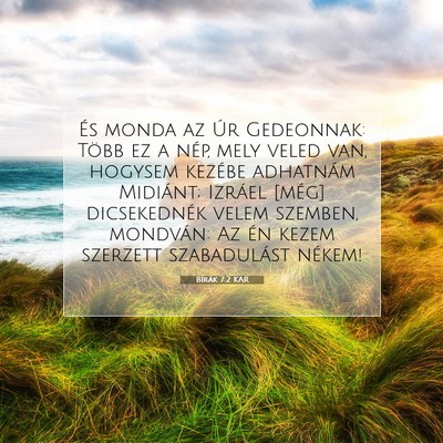 Picture 07 - Bírák 7:2 KAR - És monda az Úr Gedeonnak: Több ez a nép, mely - Bible Verse Picture
