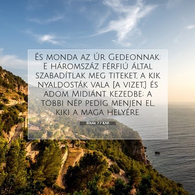 Picture 07 - Bírák 7:7 KAR - És monda az Úr Gedeonnak: E háromszáz - Bible Verse Picture