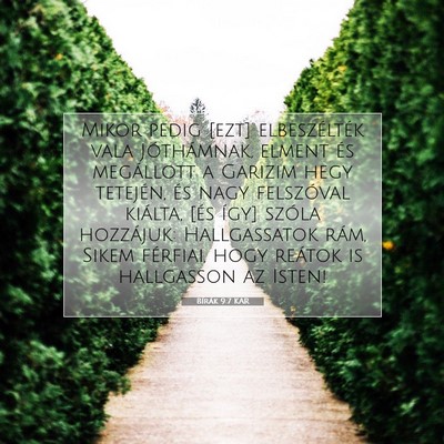 Picture 07 - Bírák 9:7 KAR - Mikor pedig [ezt] elbeszélték vala Jóthámnak, - Bible Verse Picture