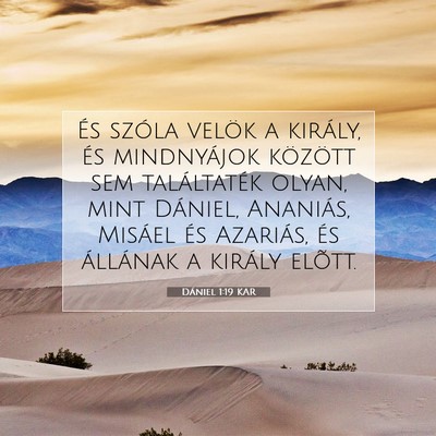 Picture 07 - Dániel 1:19 KAR - És szóla velök a király, és mindnyájok - Bible Verse Picture