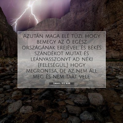 Picture 07 - Dániel 11:17 KAR - Azután maga elé tûzi, hogy bemegy az õ egész - Bible Verse Picture