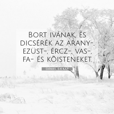 Picture 07 - Dániel 5:4 KAR - Bort ivának, és dicsérék az arany-, ezüst-, - Bible Verse Picture