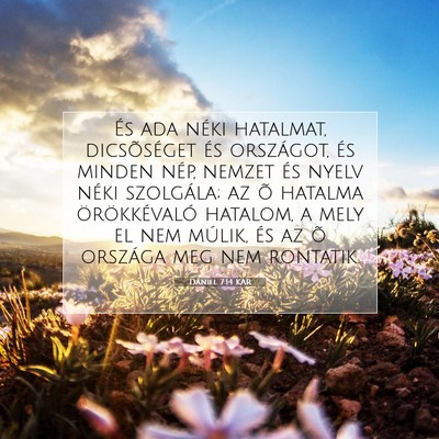 Picture 07 - Dániel 7:14 KAR - És ada néki hatalmat, dicsõséget és - Bible Verse Picture