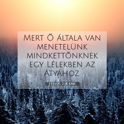 Picture 07 - Efézus 2:18 KAR - Mert Õ általa van menetelünk mindkettõnknek - Bible Verse Picture