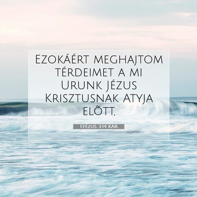 Picture 07 - Efézus 3:14 KAR - Ezokáért meghajtom térdeimet a mi Urunk Jézus - Bible Verse Picture