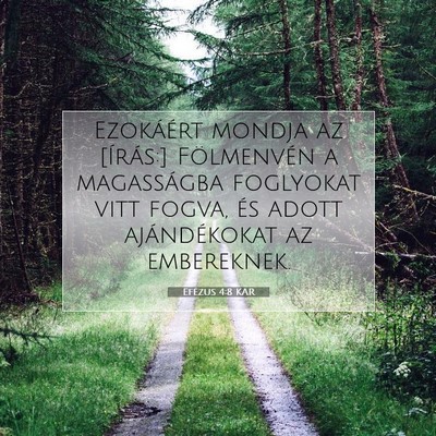 Picture 07 - Efézus 4:8 KAR - Ezokáért mondja az [Írás:] Fölmenvén a - Bible Verse Picture