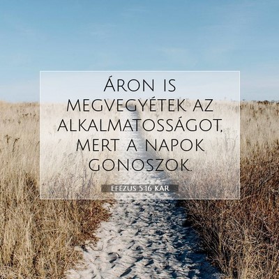 Picture 07 - Efézus 5:16 KAR - Áron is megvegyétek az alkalmatosságot, mert a - Bible Verse Picture