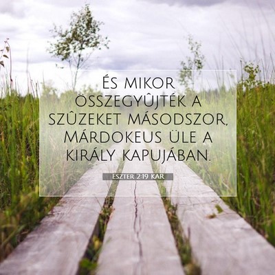 Picture 07 - Eszter 2:19 KAR - És mikor összegyûjték a szûzeket másodszor, - Bible Verse Picture