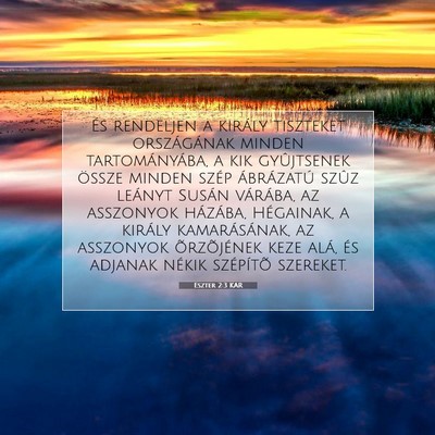 Picture 07 - Eszter 2:3 KAR - És rendeljen a király tiszteket országának - Bible Verse Picture