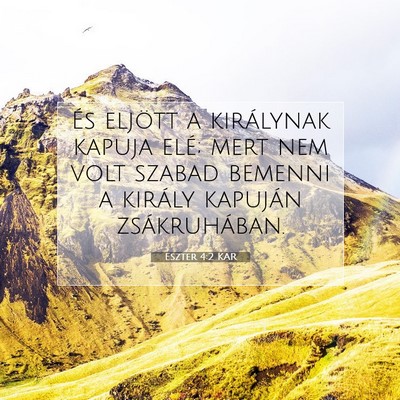 Picture 07 - Eszter 4:2 KAR - És eljött a királynak kapuja elé; mert nem - Bible Verse Picture