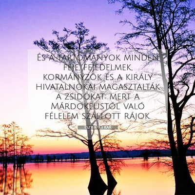 Picture 07 - Eszter 9:3 KAR - És a tartományok minden feje, fejedelmek, - Bible Verse Picture
