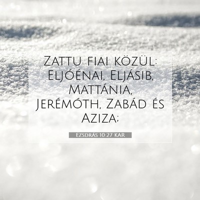 Picture 07 - Ezsdrás 10:27 KAR - Zattu fiai közül: Eljóénai, Eljásib, - Bible Verse Picture