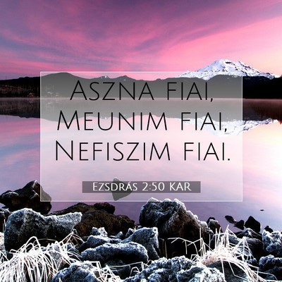 Picture 07 - Ezsdrás 2:50 KAR - Aszna fiai, Meunim fiai, Nefiszim - Bible Verse Picture