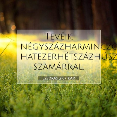 Picture 07 - Ezsdrás 2:67 KAR - Tevéik négyszázharminczöt, - Bible Verse Picture